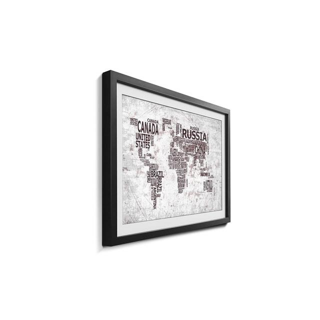 Weltkarten Worldmap No.22 - Single Picture Frame Print Brayden Studio Size: 40cm H x 60cm W x 2.2cm D on Productcaster.