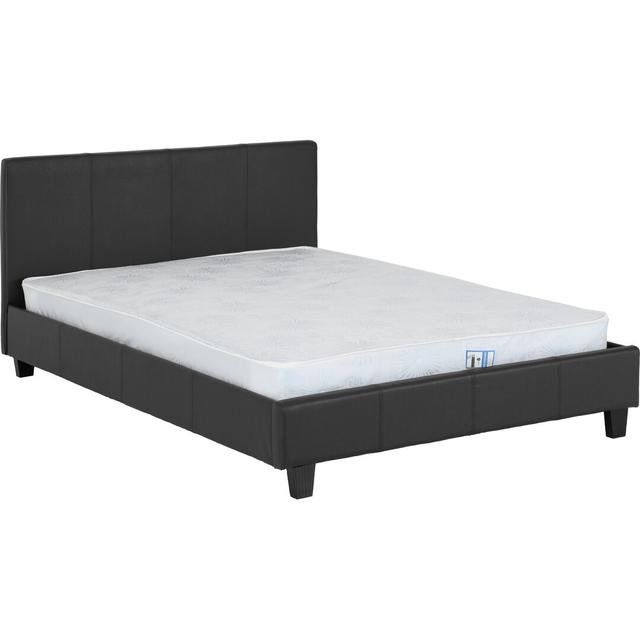 Arjwan Upholstered Bed Frame 17 Stories Colour: Black, Size: Kingsize (5') on Productcaster.