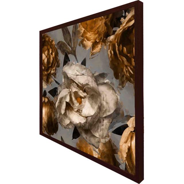 Cookeville Golden White Flower - Single Picture Frame Print Latitude Run Size: 61cm H x 61cm W x 4cm D, Frame Colour: Brown Framed on Productcaster.