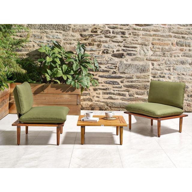 Frascati 2 - Person Garden Lounge Set with Cushions Beliani Cushion Colour: Green on Productcaster.