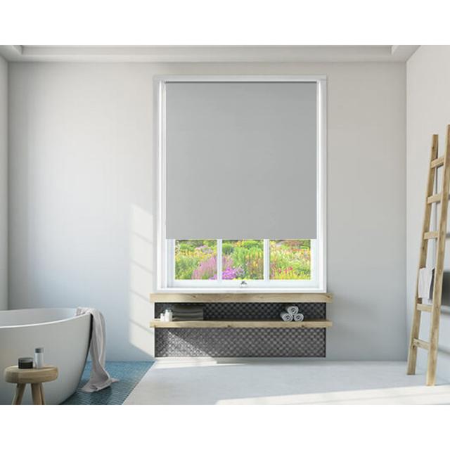 Indoor blackout Trimmable roller blind Symple Stuff Finish: Silver, Size: 210cm L x 240cm W on Productcaster.