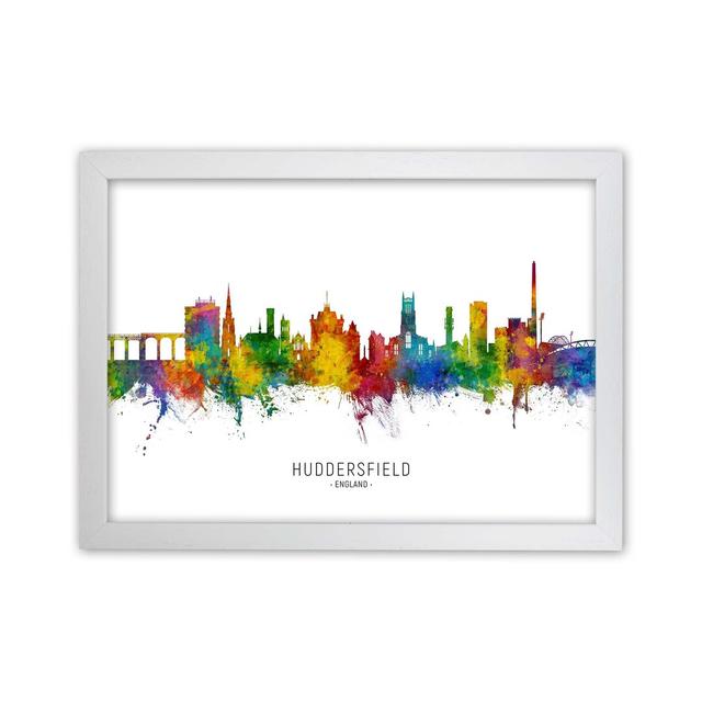 Huddersfield England Skyline by Michael Tompsett - Print Latitude Run Format: White Framed, Size: 64cm H x 88cm W x 3cm D on Productcaster.