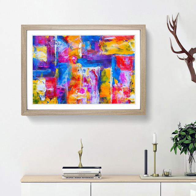 Abstract Art Painting Vol.231 by S.Johnson - Picture Frame Painting Print East Urban Home Frame Option: Oak Framed, Size: 48cm H x 65cm W x 2cm D on Productcaster.