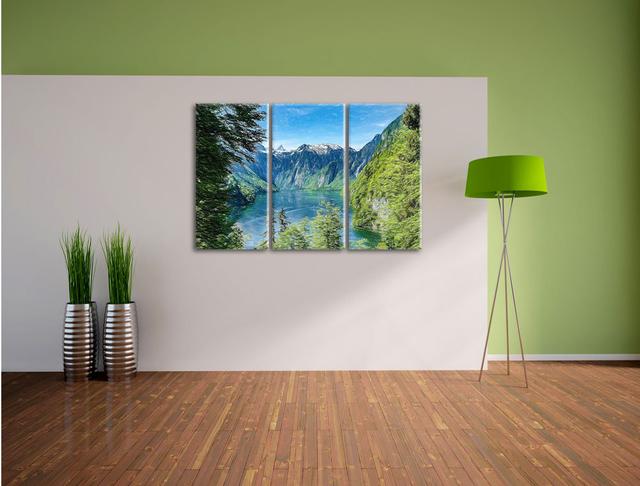 3-tlg. Leinwandbilder-Set „Blick auf den Königssee“, Grafikdruck East Urban Home on Productcaster.