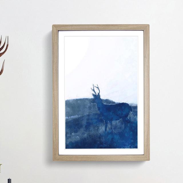 Deer upon the Hill - Picture Frame Painting Print East Urban Home Frame Option: Oak Framed, Size: 33cm H x 24cm W x 2cm D on Productcaster.