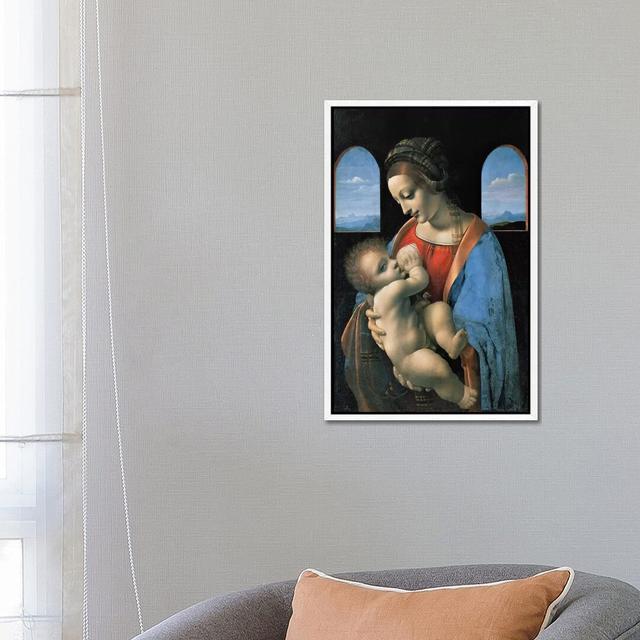 Madonna Litta, 1490 by Leonardo Da Vinci - Print on Canvas Astoria Grand Size: 66.04cm H x 45.72cm W x 3.81cm D, Format: White Framed on Productcaster.