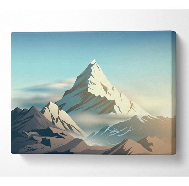 On Top a Mountain Peak Digital - Wrapped Canvas Art Prints Alpen Home Size: 81cm H x 121.9cm W on Productcaster.