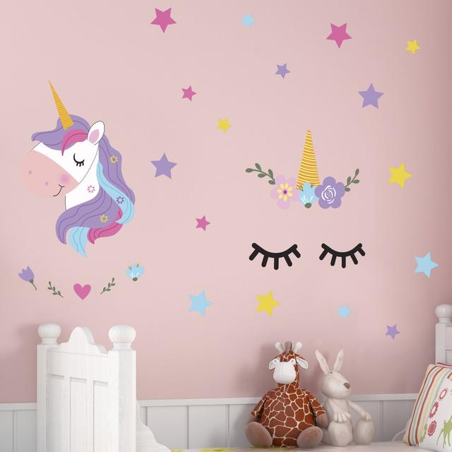 Sleepy Unicorns Kids Wall Sticker Zoomie Kids on Productcaster.