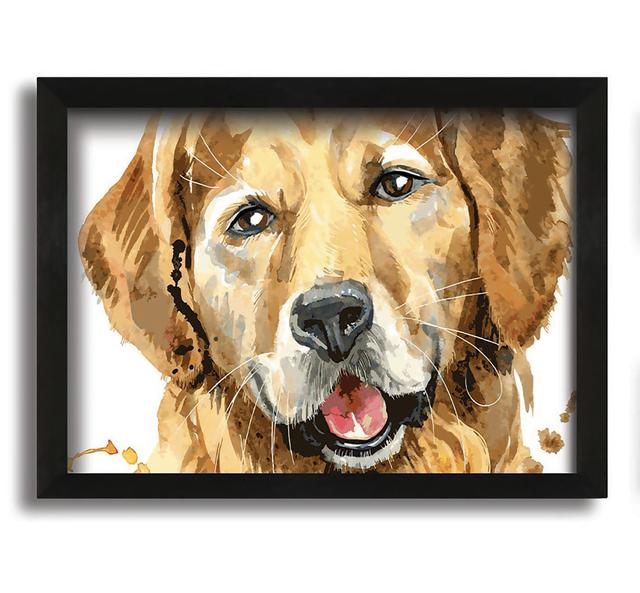 Labrador Happiness - Picture Frame Painting on Canvas Ophelia & Co. Size: 30cm H x 42cm W x 10cm D on Productcaster.