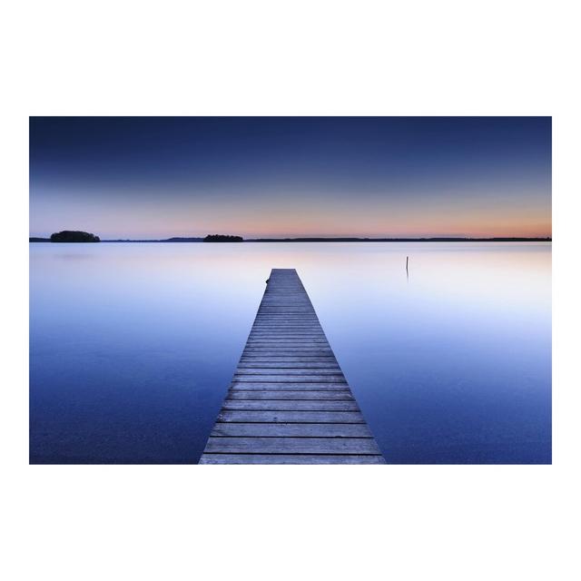 River Jetty at Sunset 2.9m x 4.32m Textured Matte Peel & Stick Wall Mural East Urban Home on Productcaster.