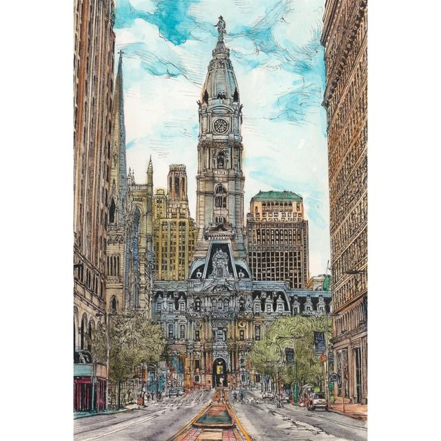 Leinwandbild US Cityscape-Philadelphia von Melissa Wang Rosalind Wheeler Größe: 122 cm H x 81 cm B x 3,8 cm T on Productcaster.