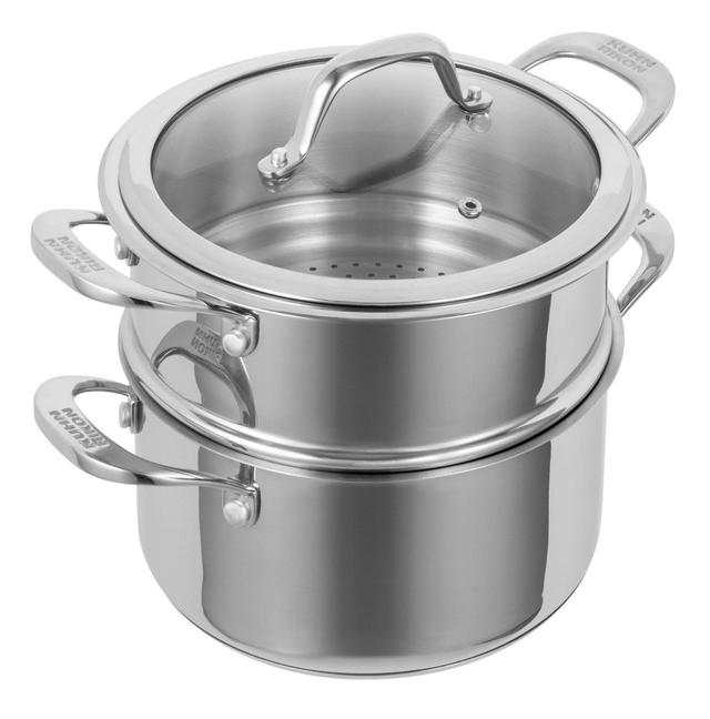 Kuhn Rikon Allround Stainless Steel Induction Safe Stackable 2-Tier Casserole Pot Steamer Set Kuhn Rikon Size: 14cm H x 13.50cm L on Productcaster.