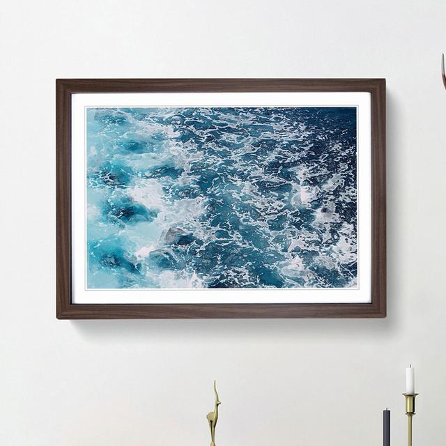 Blue Waters - Picture Frame Graphic Art Print East Urban Home Size: 62cm H x 87cm W x 2cm D, Frame Option: Walnut Framed on Productcaster.