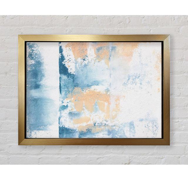 Textured Blue And Cream Framed Print Bright Star Size: 42cm H x 59.7cm W on Productcaster.