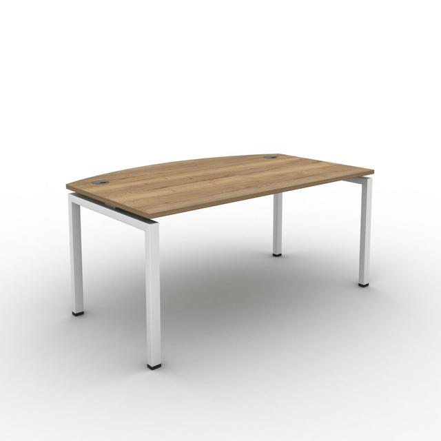 Grazian Desk Ebern Designs Frame Colour: White, Top Colour: Jura Oak, Size: 73cm H x 180 cm W x 100cm D on Productcaster.