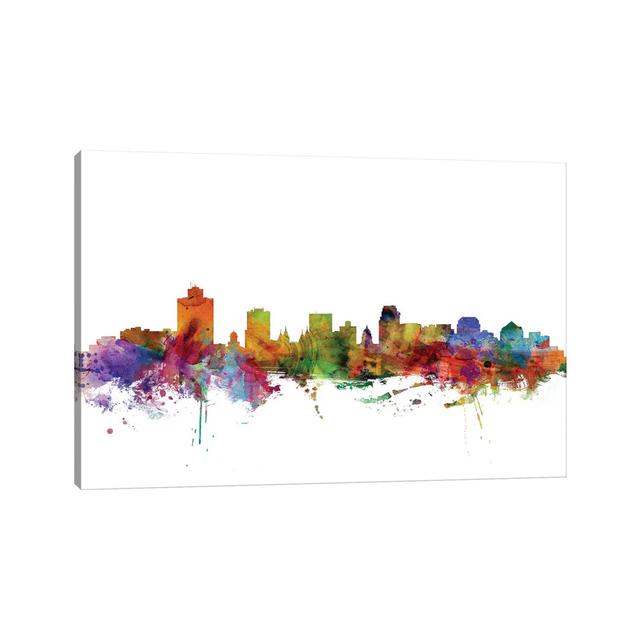 Salt Lake City, Utah Skyline by Michael Tompsett - Wrapped Canvas Gallery-Wrapped Canvas Giclée Latitude Run Size: 30.48cm H x 45.72cm W x 1.91cm D on Productcaster.