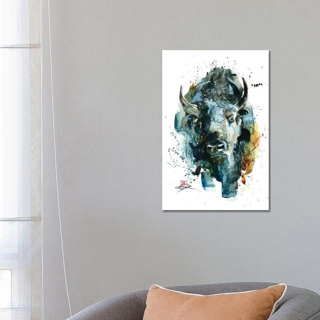 Abstract Bison by Dean Crouser - Painting on Canvas Bloomsbury Market Size: 66.04cm H x 45.72cm W x 3.81cm D, Format: Wrapped Canvas on Productcaster.