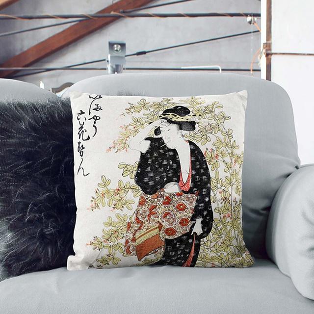 Hagi Bushclover by Utagawa Toyokuni Cushion with Filling East Urban Home Size: 40cm H x 40cm W x 15cm D, Backing Colour: White on Productcaster.