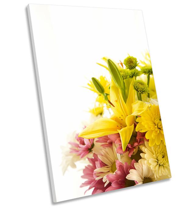 Bouquet Of Flowers Floral - Wrapped Canvas Print 17 Stories Size: 91.4cm H x 61cm W x 4cm D on Productcaster.