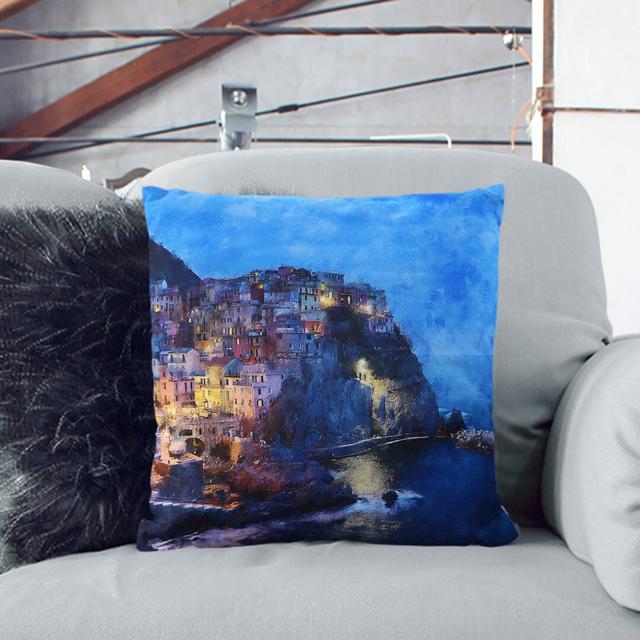 Cinque Terre in Italy Vol.2 Scatter Cushion East Urban Home Size: 40cm H x 40cm W x 15cm D, Backing Colour: Black on Productcaster.