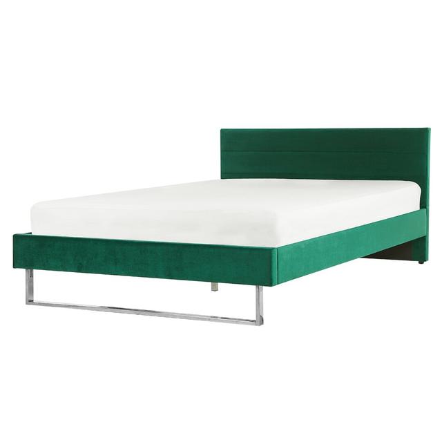 Bleckley Upholstered Bed Frame Canora Grey Size: Super King (6'), Colour: Green on Productcaster.