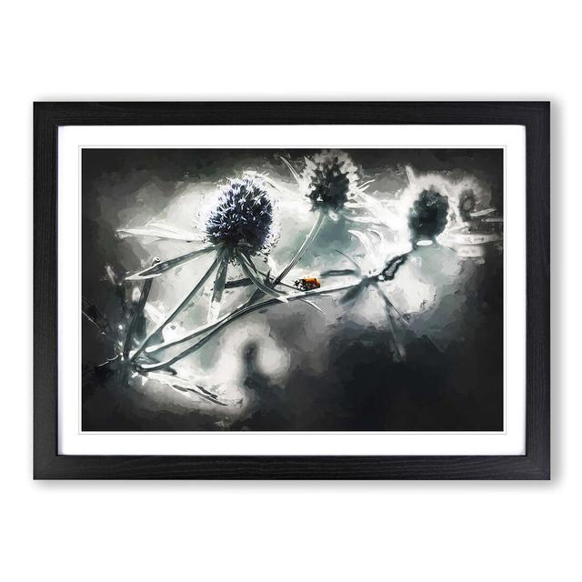 Ladybird upon a Thistle Flower in Abstract - Picture Frame Painting Print East Urban Home Size: 40cm H x 60cm W x 2cm D, Frame Option: Black on Productcaster.