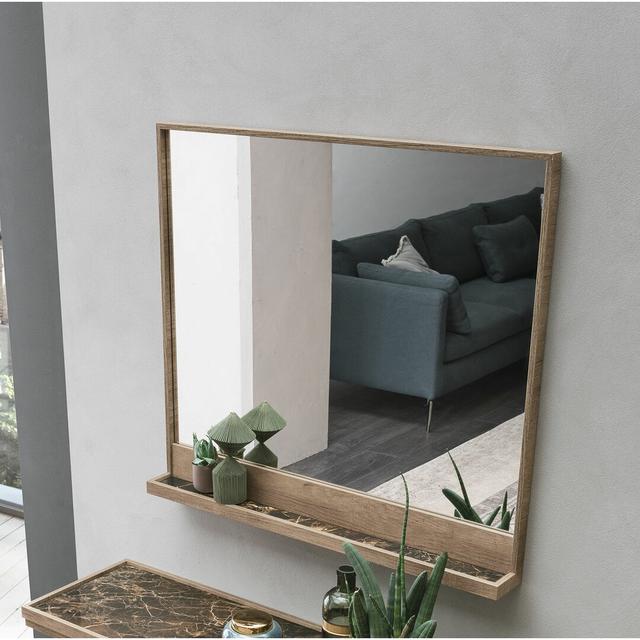 Alkire Wood Framed Wall Mounted Dresser Mirror Ivy Bronx Finish: White Country/Emperador on Productcaster.