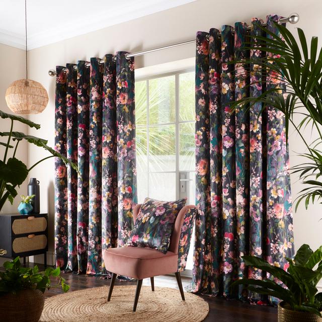 Adriatik Eyelet Room Darkening Curtains Rosalind Wheeler Panel Size: 168 W x 182 D cm on Productcaster.