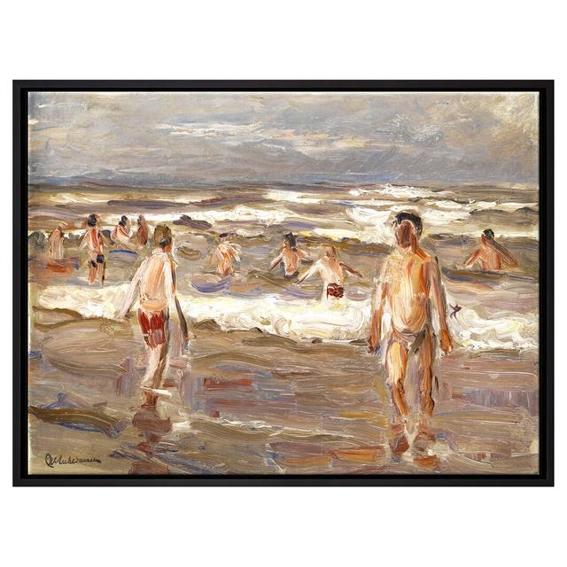 Max Liebermann - Badende Knaben Im Meer - Leinwandbild Im Schattenfugenrahmen Kunstdruck Haus am Meer Maße: 65 cm H x 85 cm B x 2,5 cm T on Productcaster.