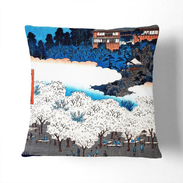 Sendagi Dangozaka by Utagawa Hiroshige Cushion with Filling East Urban Home Size: 40cm H x 40cm W x 15cm D, Backing Colour: Stone on Productcaster.