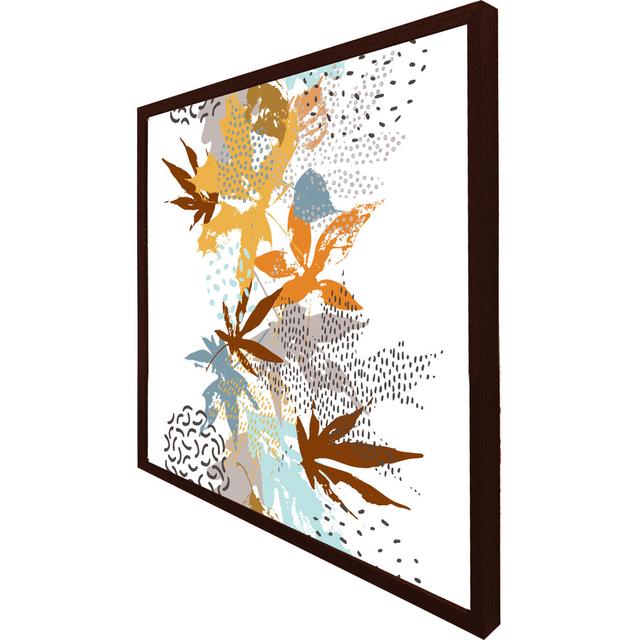 Lutsen Japanese Leaves - Single Picture Frame Print ClassicLiving Format: Brown Framed, Size: 31cm H x 31cm W x 4cm D on Productcaster.