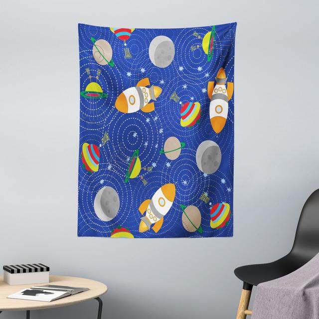 Tapestry, Outer Space Moon UFO, Multicolor Abakuhaus Maße: 150 cm H x 110 cm B on Productcaster.