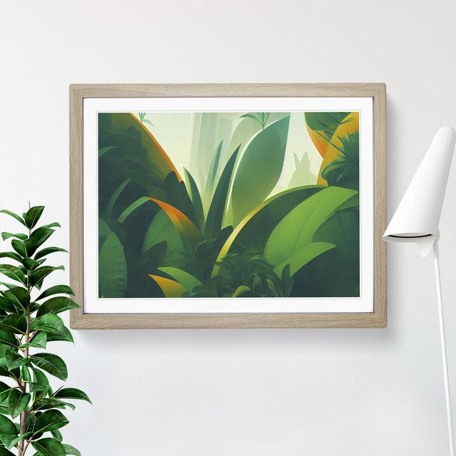 Deep in the Jungle - Picture Frame Graphic Art Alpen Home Frame Colour: Oak, Size: 34cm H x 46cm W x 2cm D on Productcaster.