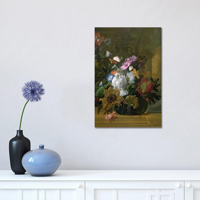 Flower Still Life by Rachel Ruysch - Wrapped Canvas Print Rosalind Wheeler Size: 45.72cm H x 30.48cm W x 1.91cm D on Productcaster.