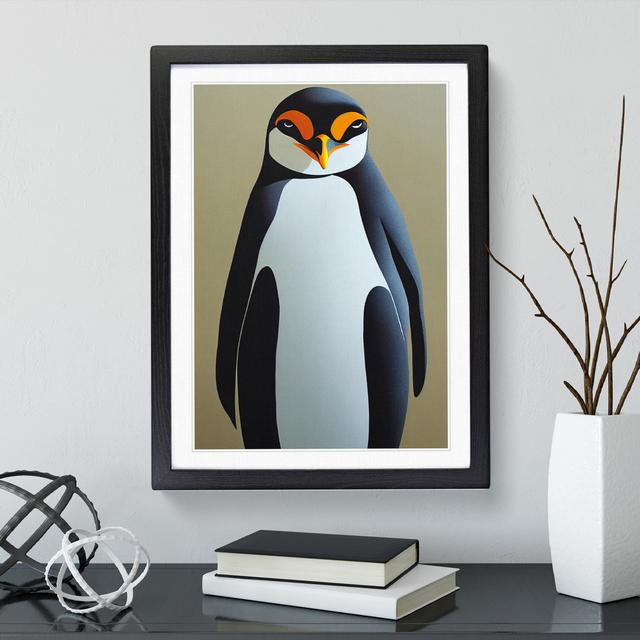 Resting Penguin 17 Stories Size: 36cm H x 27cm W, Format: Black Framed, Matte Colour: White on Productcaster.