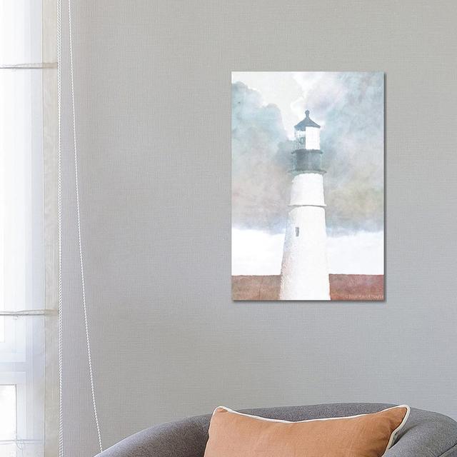 Morning Lighthouse by Bluebird Barn - Wrapped Canvas Painting Longshore Tides Size: 66.04cm H x 45.72cm W x 1.91cm D on Productcaster.