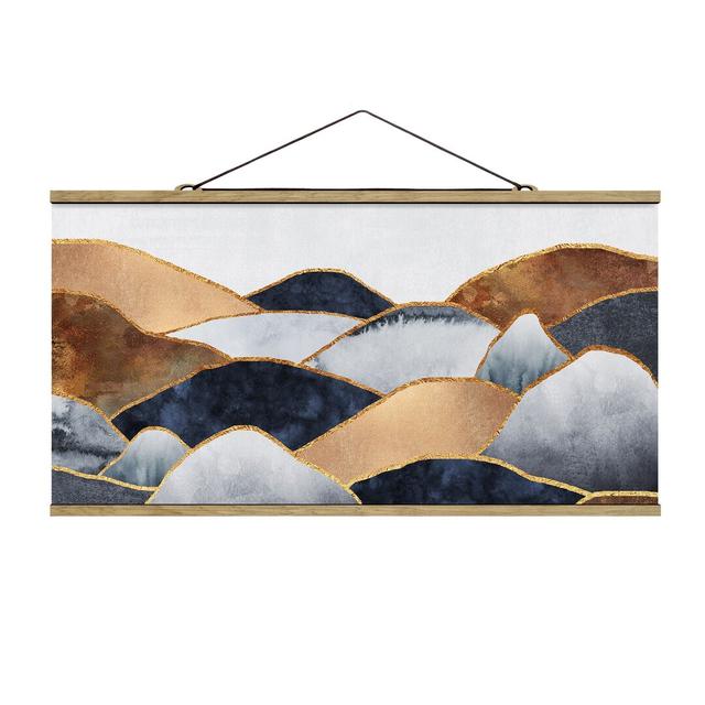 Stoffbild Golden Mountains von Elisabeth Fredriksson Canora Grey Größe: 40 cm H x 80 cm B x 0,3 cm T on Productcaster.