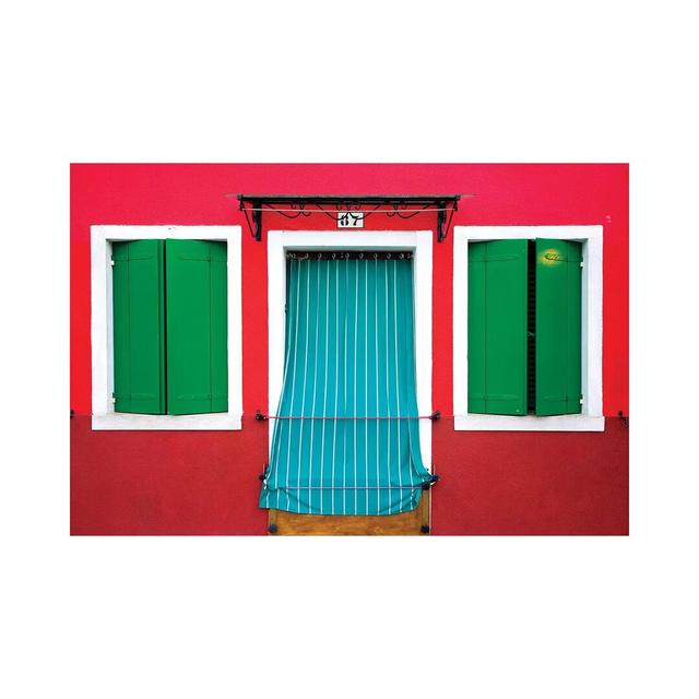 Italy, Burano. Colorful House Windows And Walls. by - Wrapped Canvas Latitude Run Size: 30.48cm H x 45.72cm W on Productcaster.