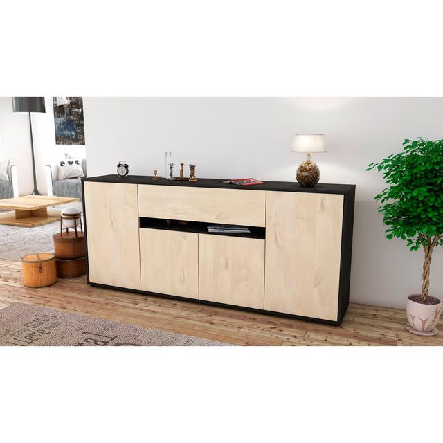 Flournoy Sideboard Latitude Run Body/Front colour: Black/Cedar on Productcaster.