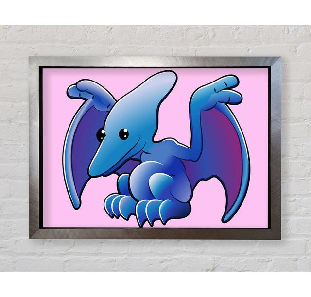 Pterodactyl Dinosaur - Single Picture Frame Art Prints Bright Star Colour: Pink, Size: 59.7cm H x 84.1cm W x 3.4cm D on Productcaster.