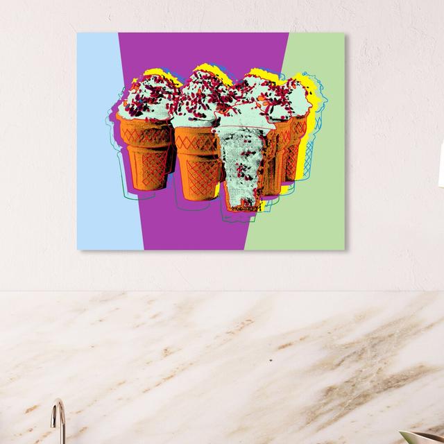 'Classic Ice Cream' Graphic Art on Wrapped Canvas East Urban Home Size: 33 cm H x 40.6 cm W on Productcaster.