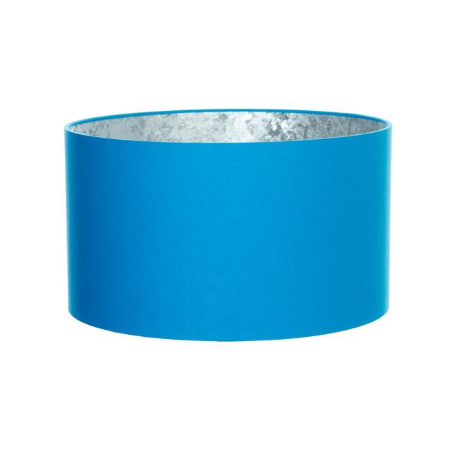 Cotton Drum Lamp Shade ( Screw On ) 17 Stories Colour: Sky Blue/Silver, Size: 25cm H x 25cm W x 25cm D on Productcaster.