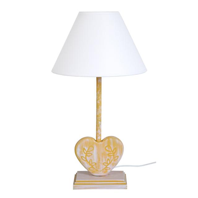 Coppock Solid Wood Table Lamp Lily Manor Base Colour: Beige, Shade Colour: White on Productcaster.