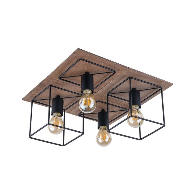 Bresnahan Semi Flush Mount Borough Wharf Fixture Finish: Brown, Shade Colour: Black on Productcaster.