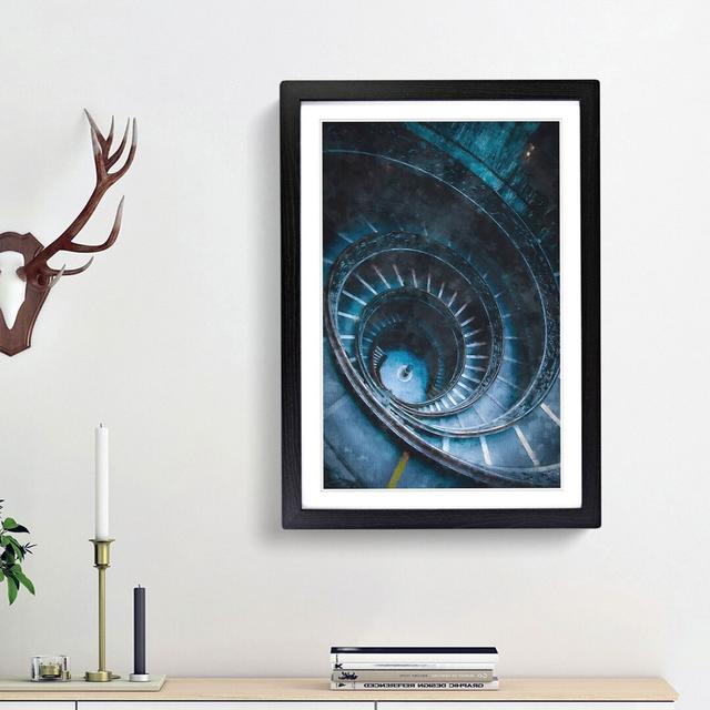 Spiral Staircase In Rome - Single Picture Frame Print on MDF East Urban Home Size: 33cm H x 24cm W x 2cm D, Frame Option: Black Framed on Productcaster.