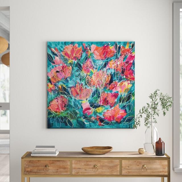 'Rose Colored Glasses' Acrylic Painting Print East Urban Home Format: Wapped Canvas, Size: 102 cm H x 102 cm W x 4 cm D on Productcaster.