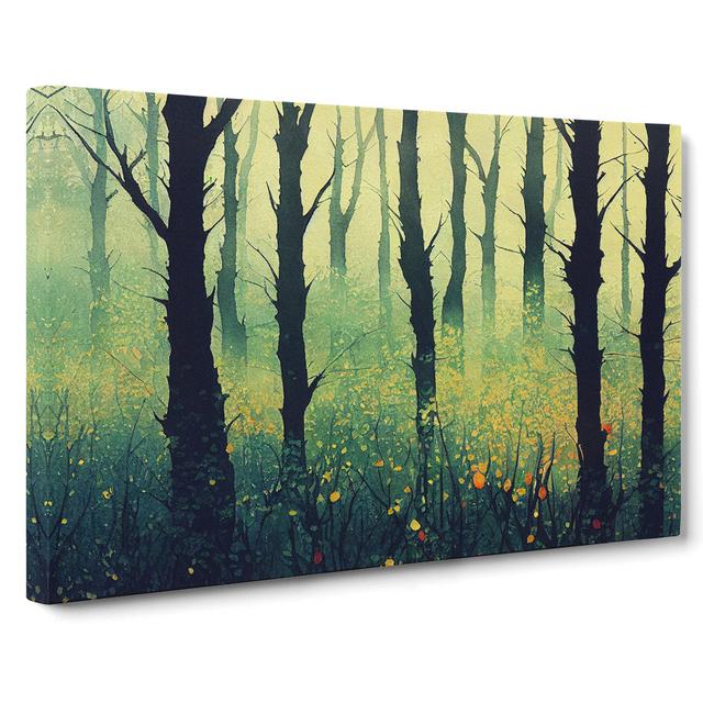 Pretty Watercolour Forest Vol.6 - Wrapped Canvas Print Alpen Home Size: 35cm H x 50cm W x 3cm D on Productcaster.