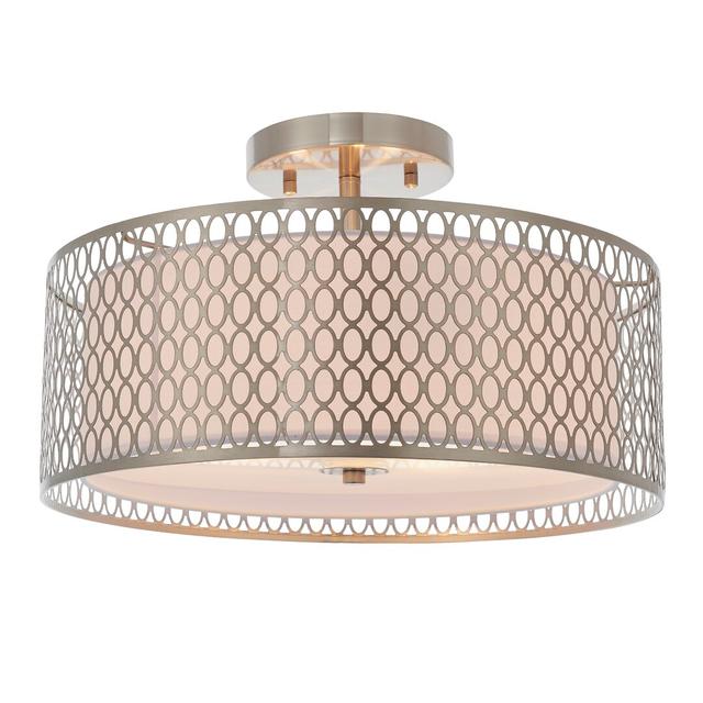 Erika 3-Light 43cm Semi Flush Mount Mercer41 Fixture Finish: Nickel on Productcaster.