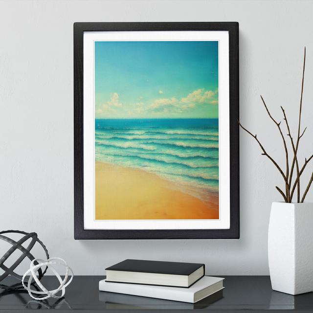 Waves Lapping The Beach House of Hampton Size: 64cm H x 46cm W, Format: Black Framed on Productcaster.