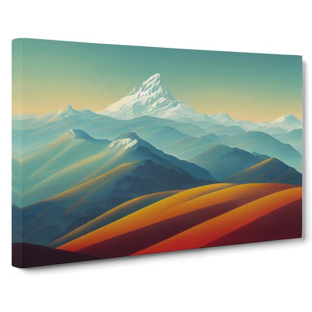 Riveting Mountain Landscape - Wrapped Canvas Painting Alpen Home Size: 35cm H x 50cm W x 3cm D on Productcaster.